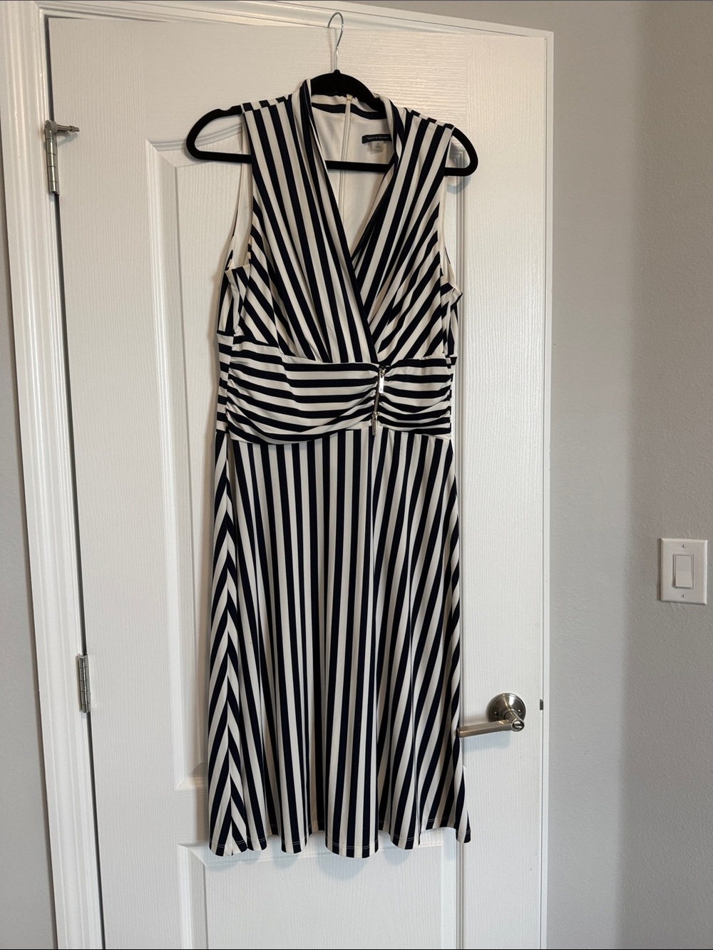 Tommy Hilfiger Blue and White Striped Midi Dress